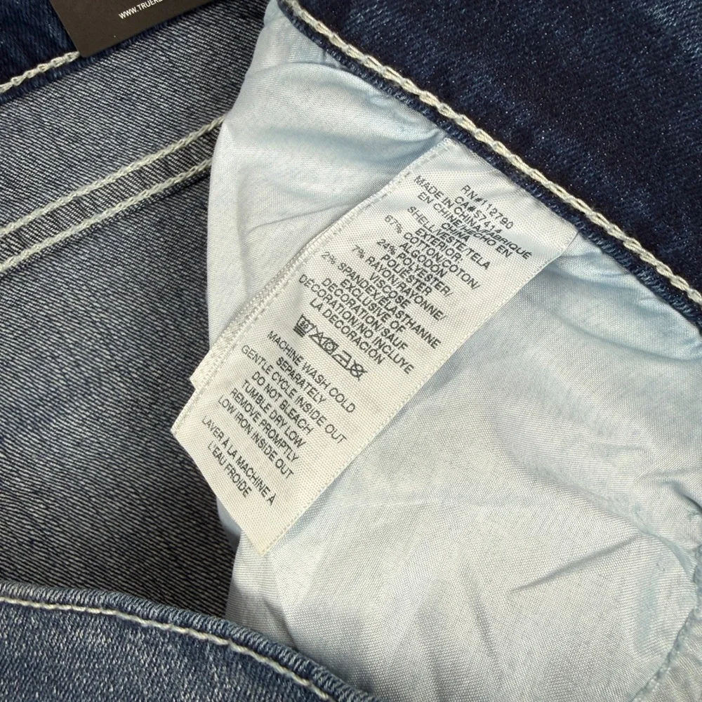 NEW True Religion Ricky SN Straight Jeans Mens 40 Dark Hibernation Wash